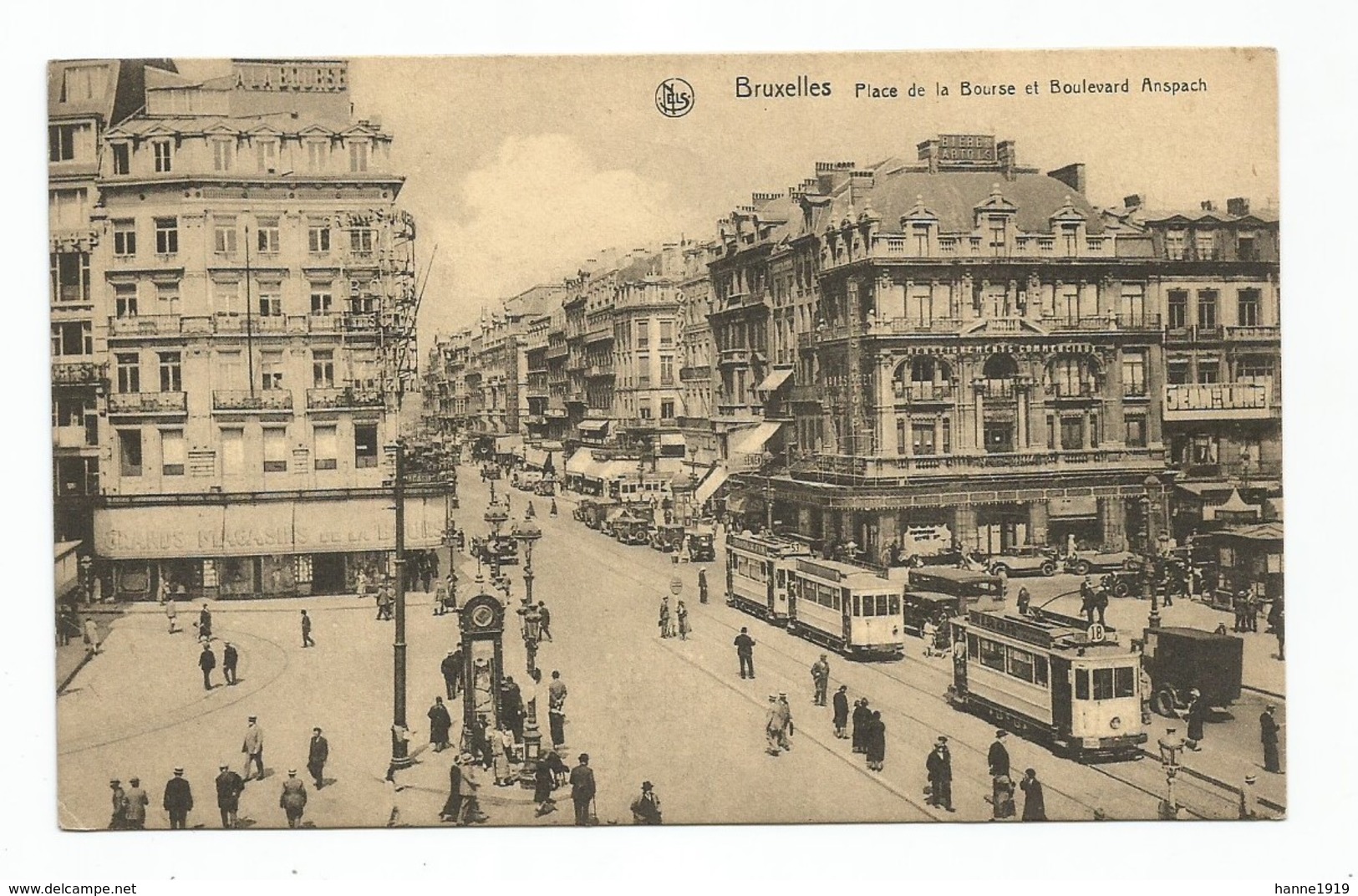 Bruxelles Tram Tramway Place De La Bourse Et Boulevard Anspach Brussel - Monuments, édifices