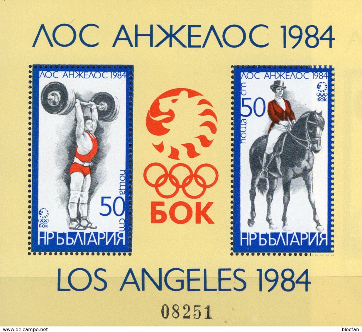 Olympiade Los Angeles 1984 Bulgaria Block 132 ** 20€ Gewichtheben Reiten Sport Hb Bloque M/s Bloc Sheet Bf Olympics - Neufs