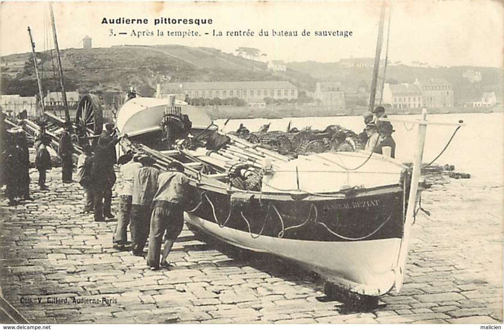 - Finistere - Ref-E183- Audierne - Après La Tempête - Rentrée Du Bateau De Sauvetage - Bateaux De Sauvetage - - Audierne