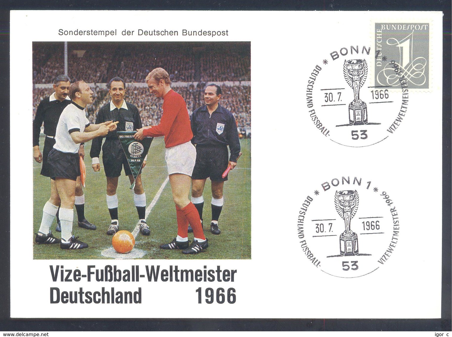 Germany 1966  Card: Football Fussball Soccer Calcio FIFA World Cup 1966 England Jules Rimet Cup Vizeweltmeister; Results - 1966 – England