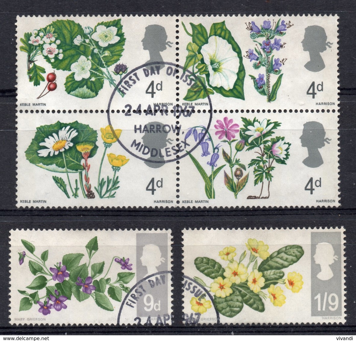 Great Britain - 1967 - British Wild Flowers - Used - Oblitérés