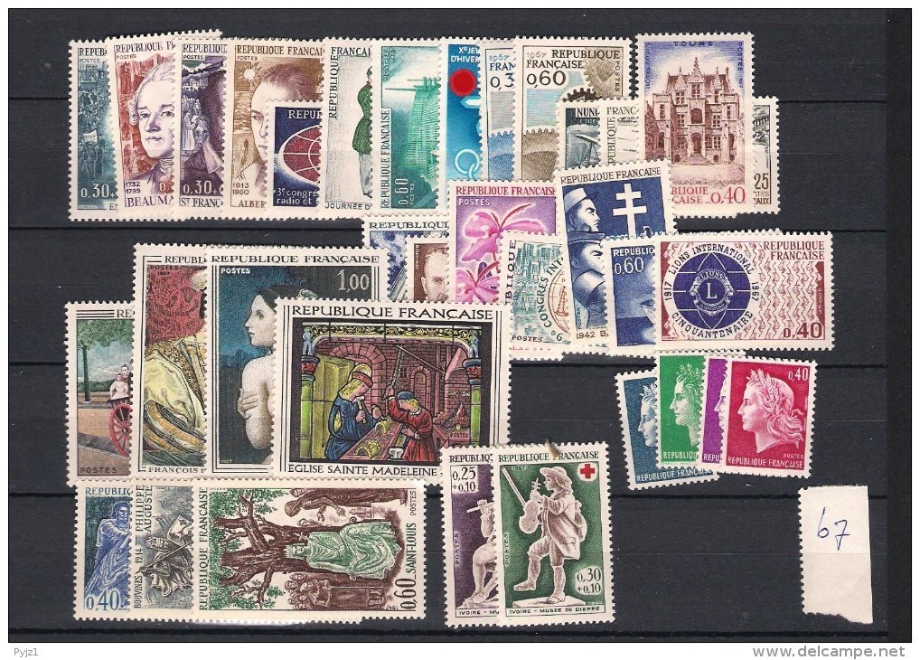 1967 MNH France Année Complète, Year Collection , Postfris - 1960-1969