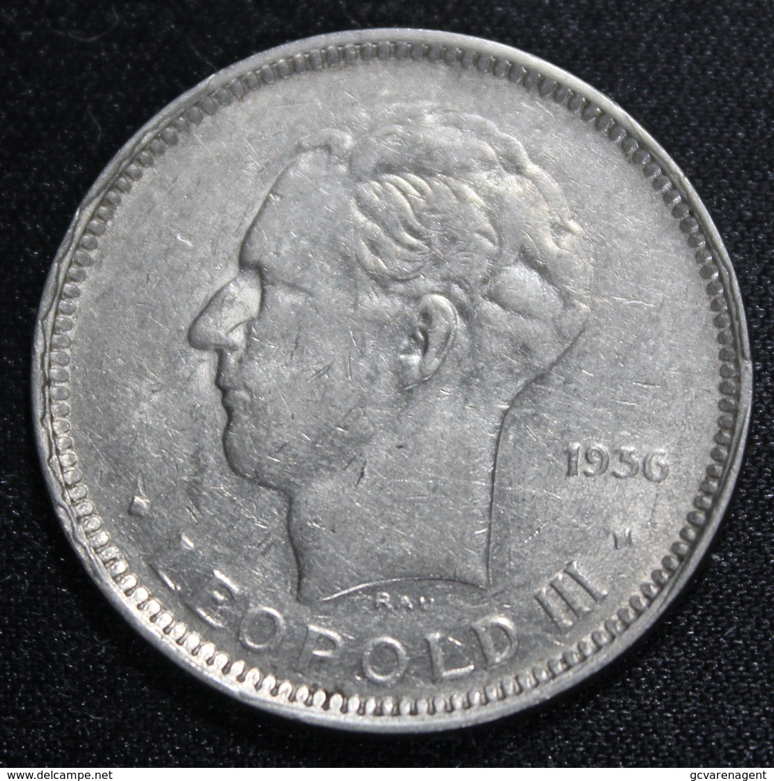 BELGIE LEOPOLD III 5 FR BELGIE 1936  MOOIE STAAT 2 SCANS - 5 Francs