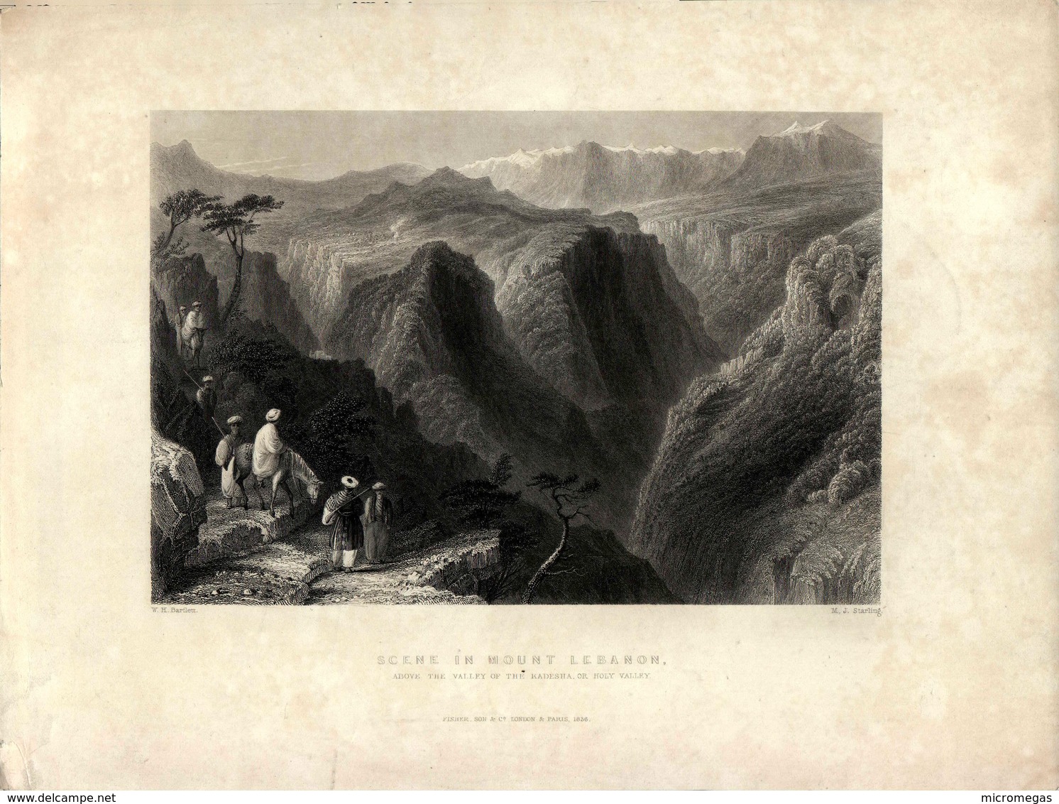 Scene In Mount Lebanon - Above The Valley Of The Kadesha Or Holy Valley - Estampes & Gravures