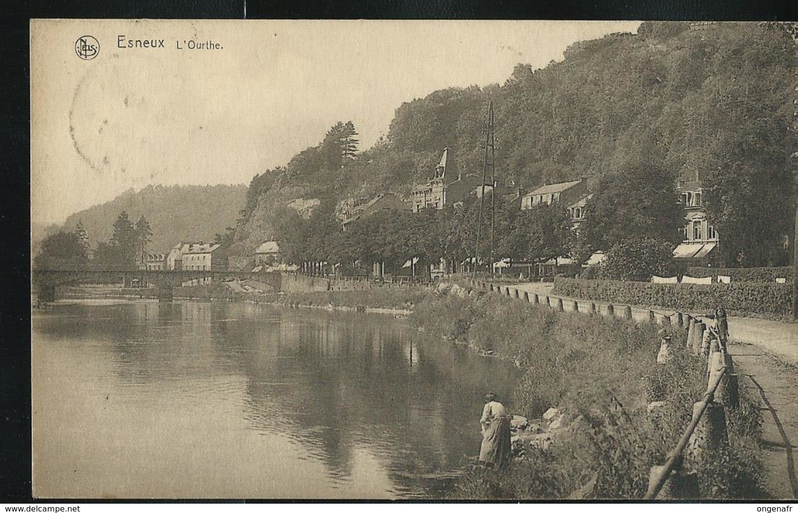 L'Ourthe   écrite: Esneux 10/10/1923  Avec N° 192 Seul  Sur Carte (côte 50 € !!) - Esneux