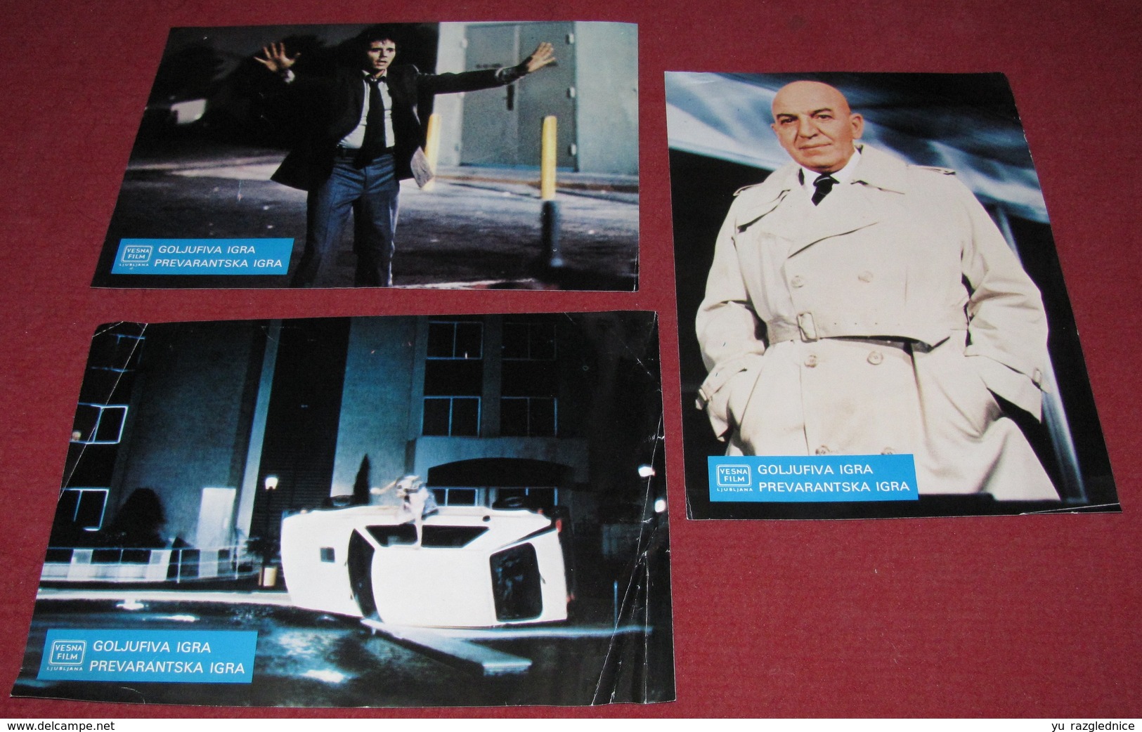 Telly Savalas FAKE OUT Pia Zadora - 3x Yugoslavian Lobby Cards - Photographs