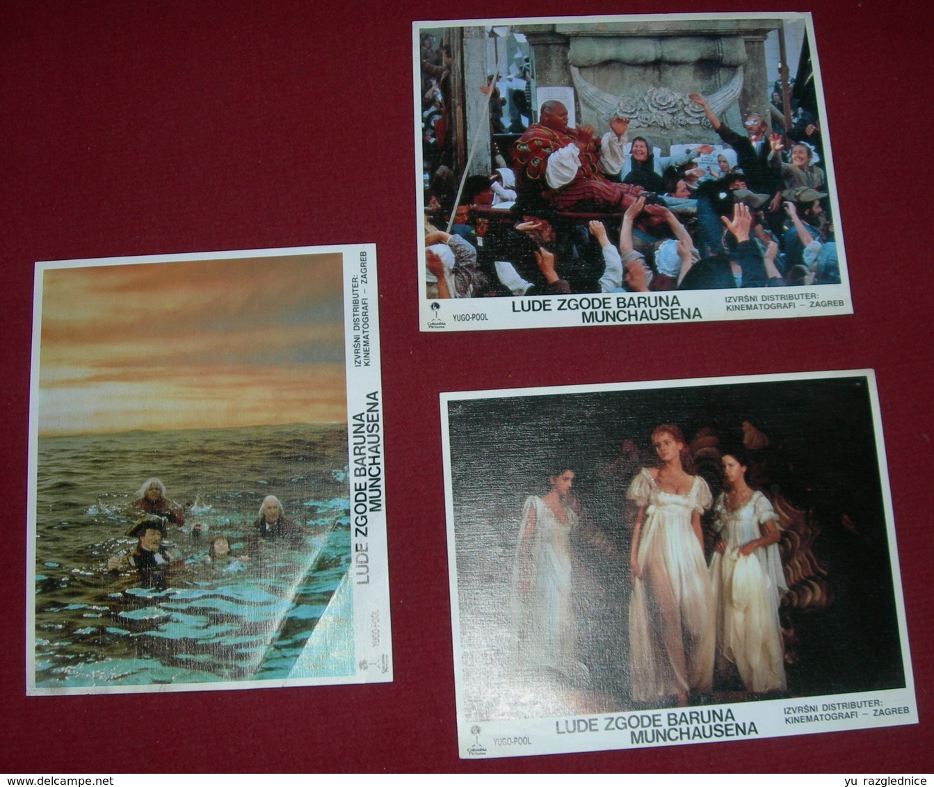 Terry Gilliam THE ADVENTURES OF BARON MUNCHAUSEN 3x Yugoslavian Lobby Cards - Photographs