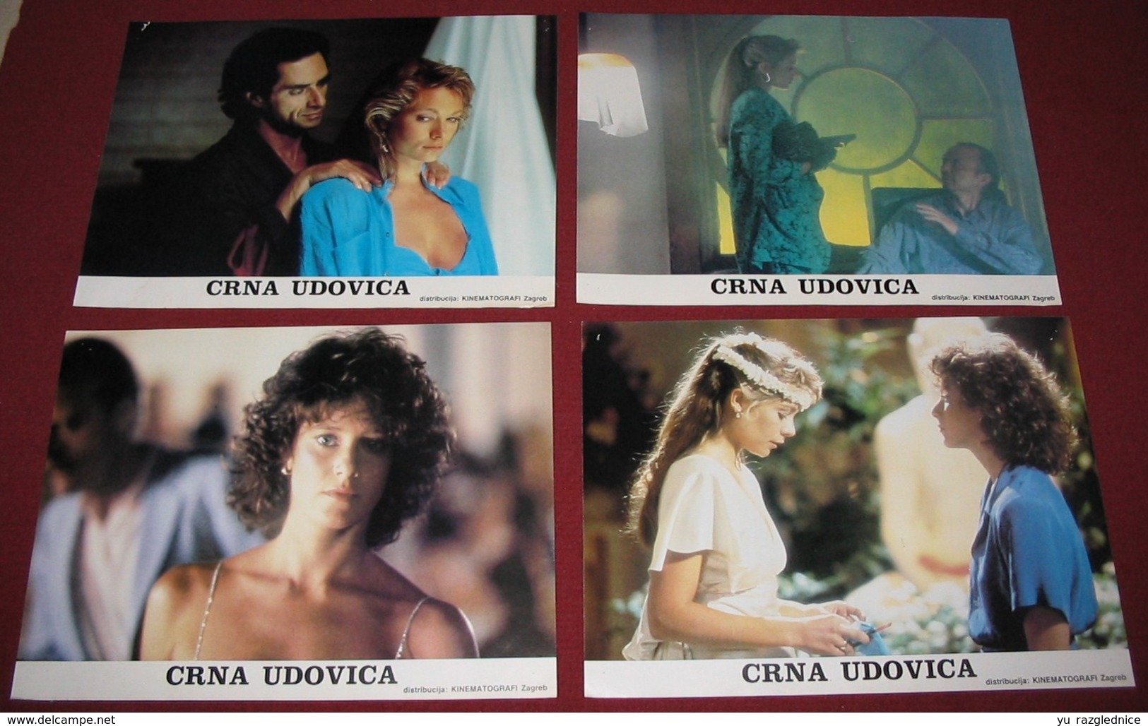 Theresa Russell BLACK WIDOW Debra Winger  -  4x Yugoslavian Lobby Cards - Foto's