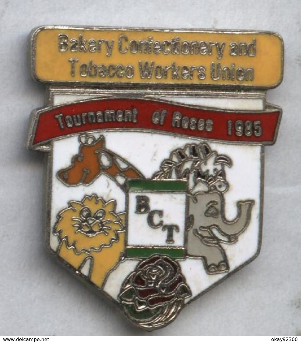 Pin's Tournament Of Roses 1985 Tabac Tobacco éléphant Lion Girafe Zèbre - Autres & Non Classés