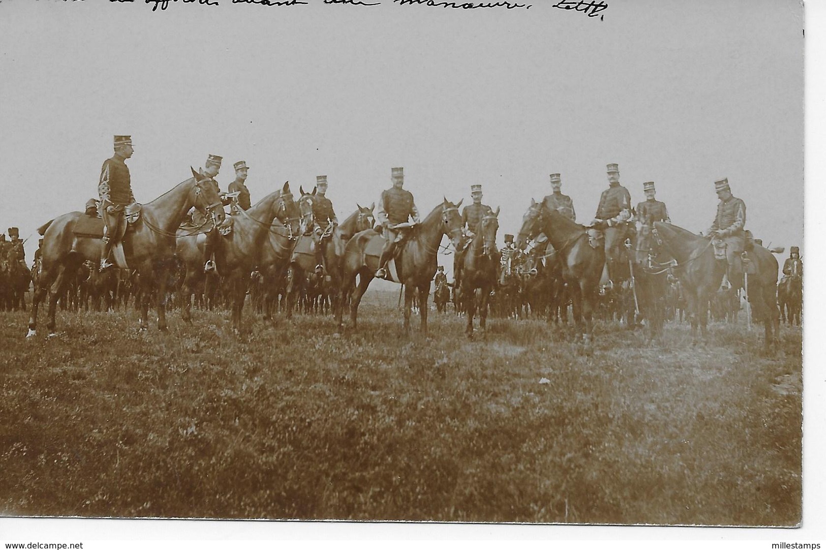 CPA Photo Réunion Des Officiers Avant Une Manoeuvre 1900... - Manoeuvres