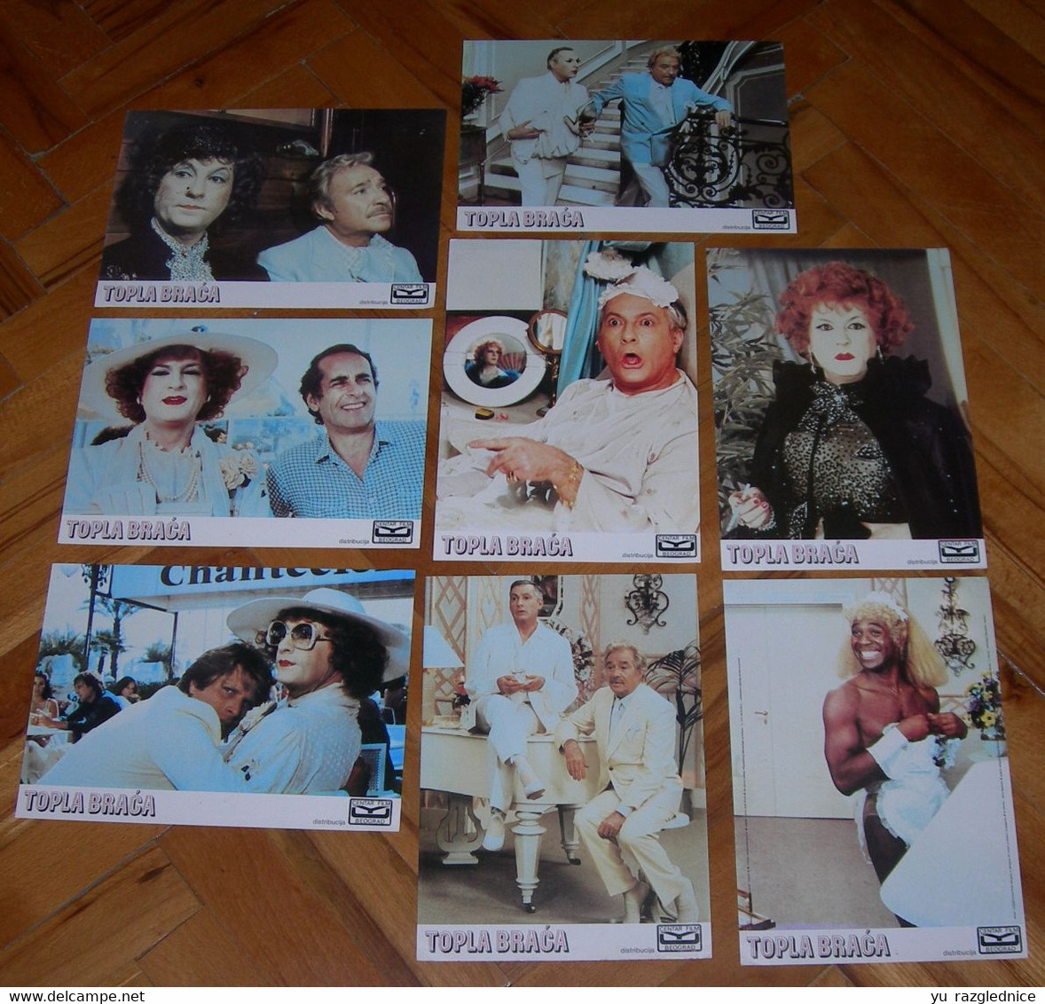 Ugo Tognazzi LA CAGE AUX FOLLES Claire Maurier 8x Yugoslavian Lobby Cards - Fotos