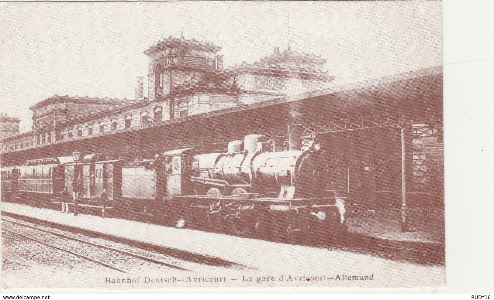 AVRICOURT  -  ** SOUVENIR DE LA JOURNEE EXPOSITION - LA GARE D'AVRICOURT ALLEMAND **  -   Editeur :  MUT De Lunéville  N - Altri & Non Classificati