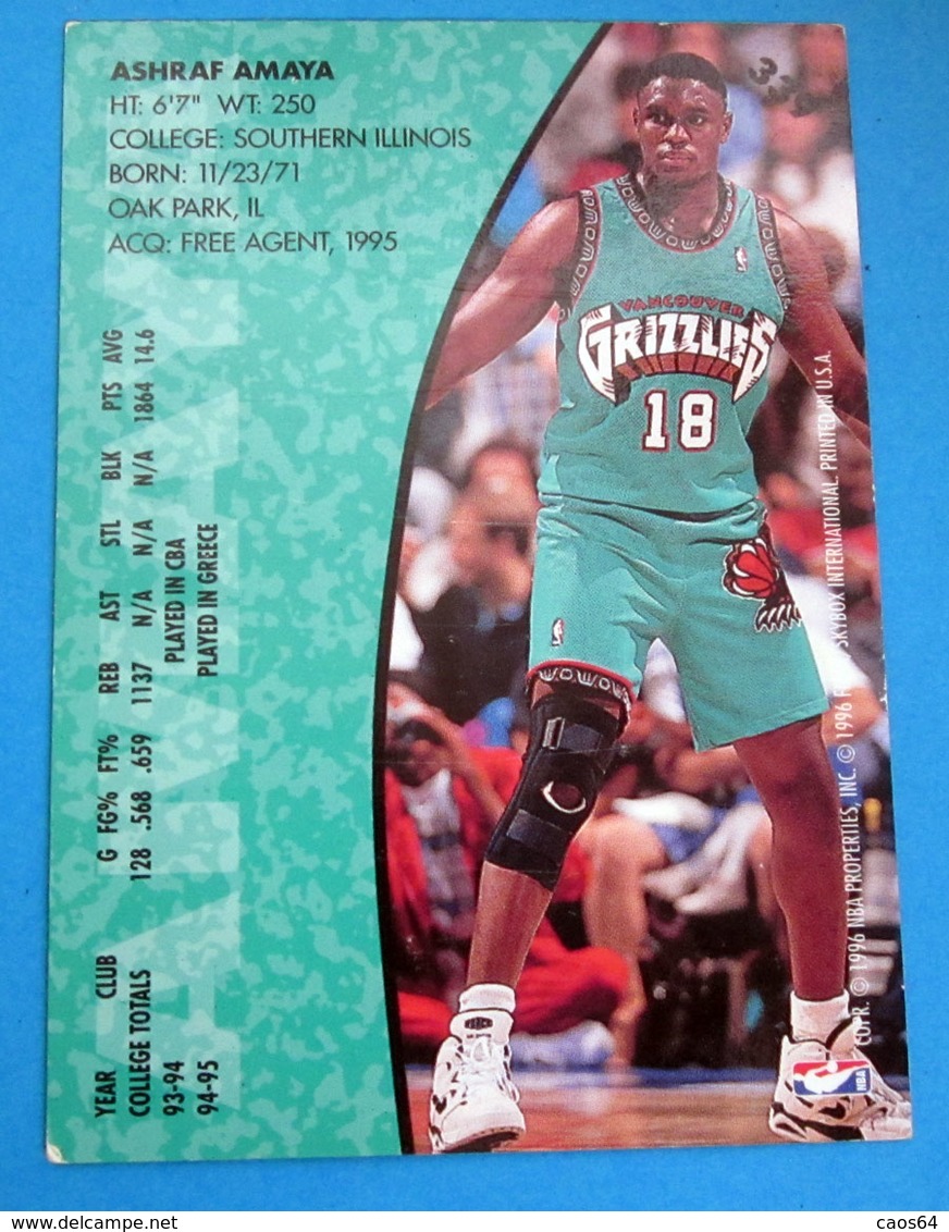 ASHRAF AMAYA CARDS NBA FLEER 95-96 N 339 GRIZZLIES - Otros & Sin Clasificación