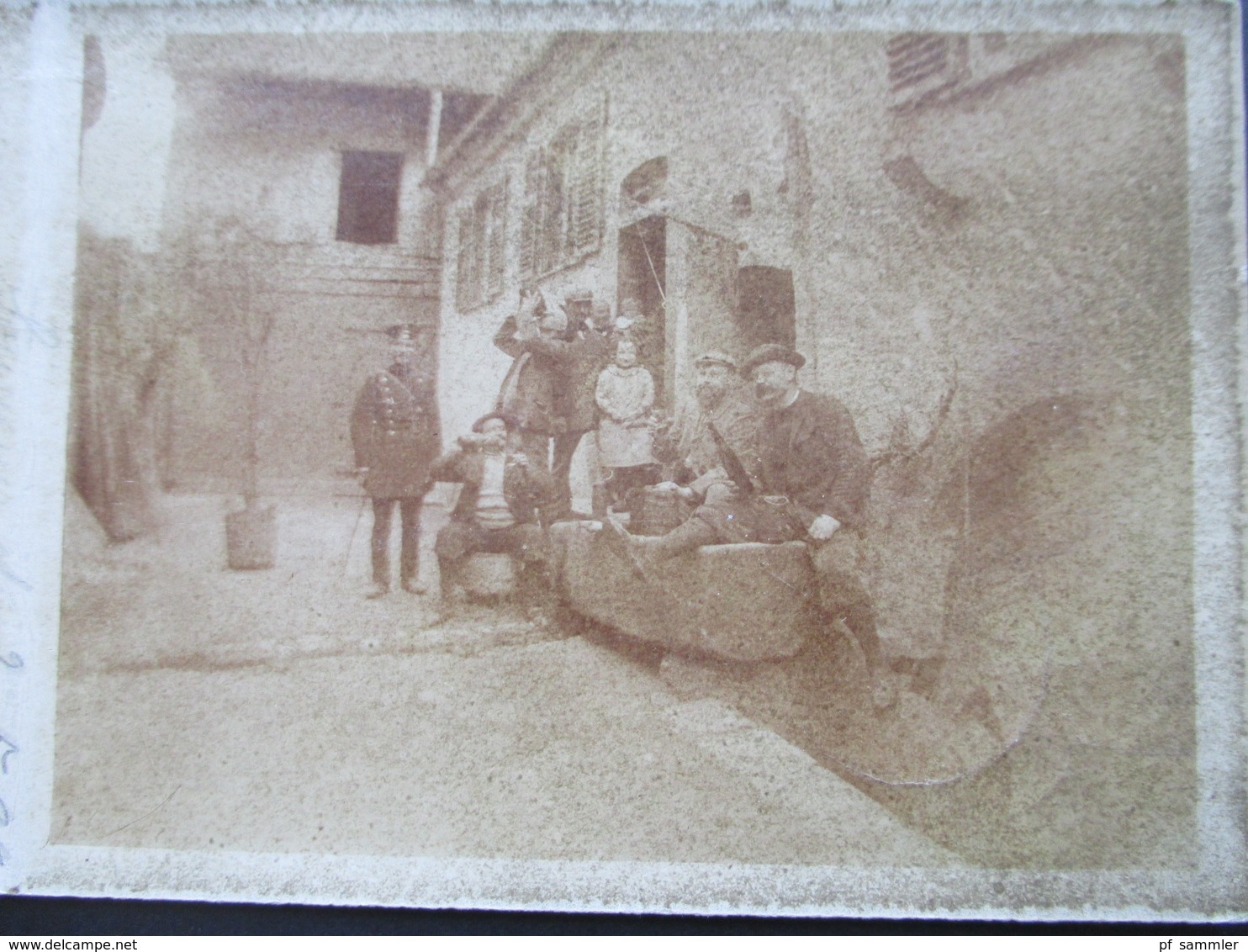 Kaiserliche Soldaten Und Einheimische Im Elsass Echtfoto 1899 Originalaufnahme - Guerres - Autres