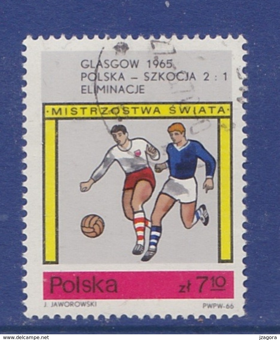 SOCCER FOOTBALL WORLD CHAMPIONSHIP MUNDIAL ENGLAND 1966 POLAND SCOTLAND 2:1 POLEN POLOGNE Mi 1672 Used - 1966 – England