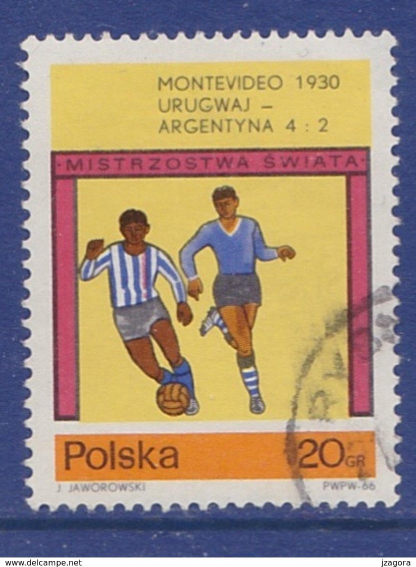 SOCCER FOOTBALL WORLD CHAMPIONSHIP MUNDIAL URUGUAY 1930 URUGUAY - ARGENTINA 4:2 POLAND POLEN POLOGNE Mi 1665 Used - 1930 – Uruguay
