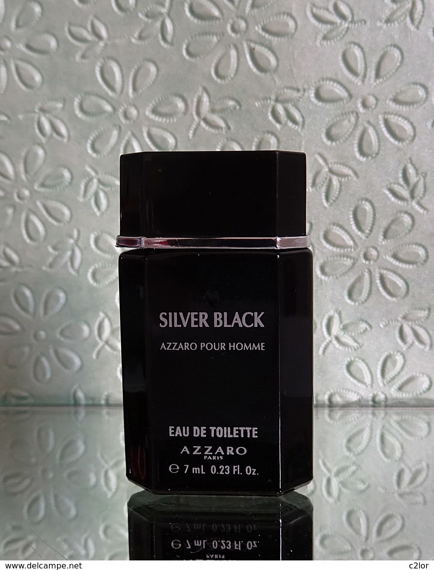 Miniature  "SILVER BLACK" De AZZARO Pour Homme  Eau De Toilette  7 Ml Sans Boite - Miniatures Hommes (sans Boite)