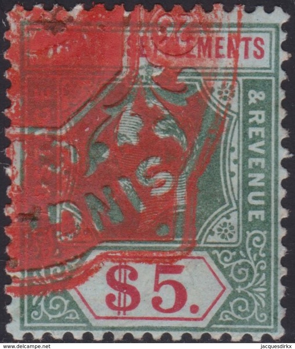 Straits Settlements    .   SG  . 212b  Fiscal       .  O      .    Gebruikt       .   /    .   Cancelled - Straits Settlements