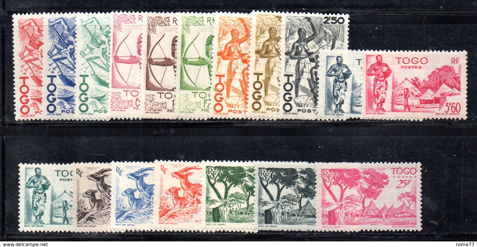 BIG/F - TOGO 1947 , Ordinaria  Yvert Serie N. 236/253  *  Linguellata  (2380A) - Unused Stamps