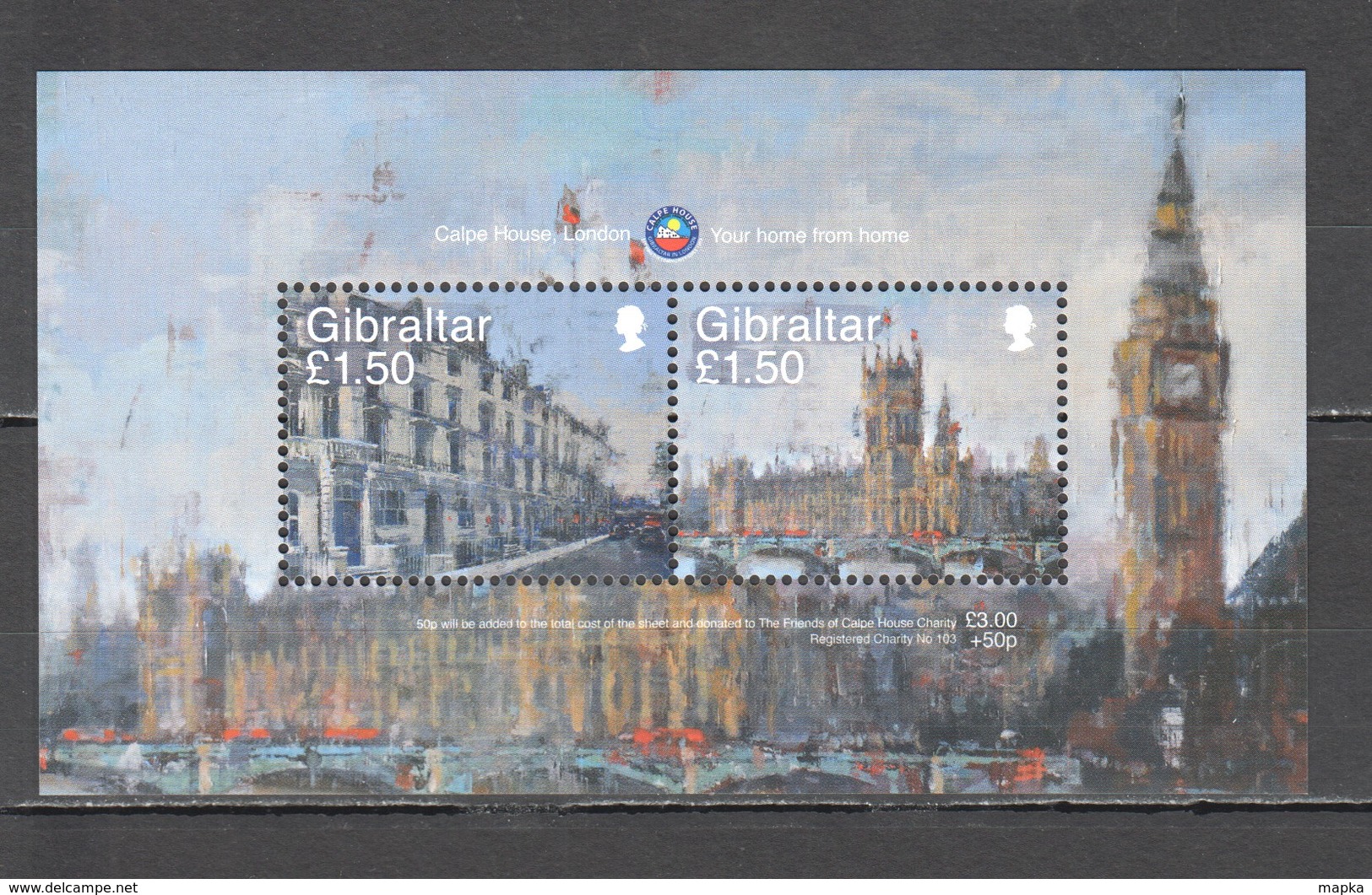 N582 GIBRALTAR ART ARCHITECTURE CALPE HOUSE BL136 1BL MNH - Autres & Non Classés