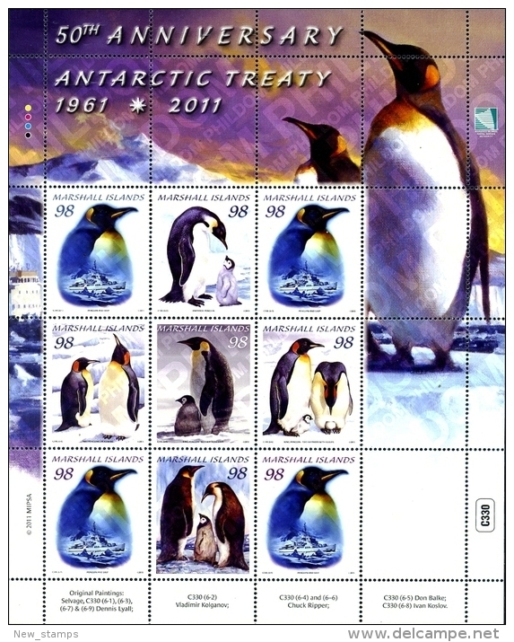 Marshall Islands 2011 Antarctic Treaty Penguins Minisheet MNH - Antarctic Wildlife