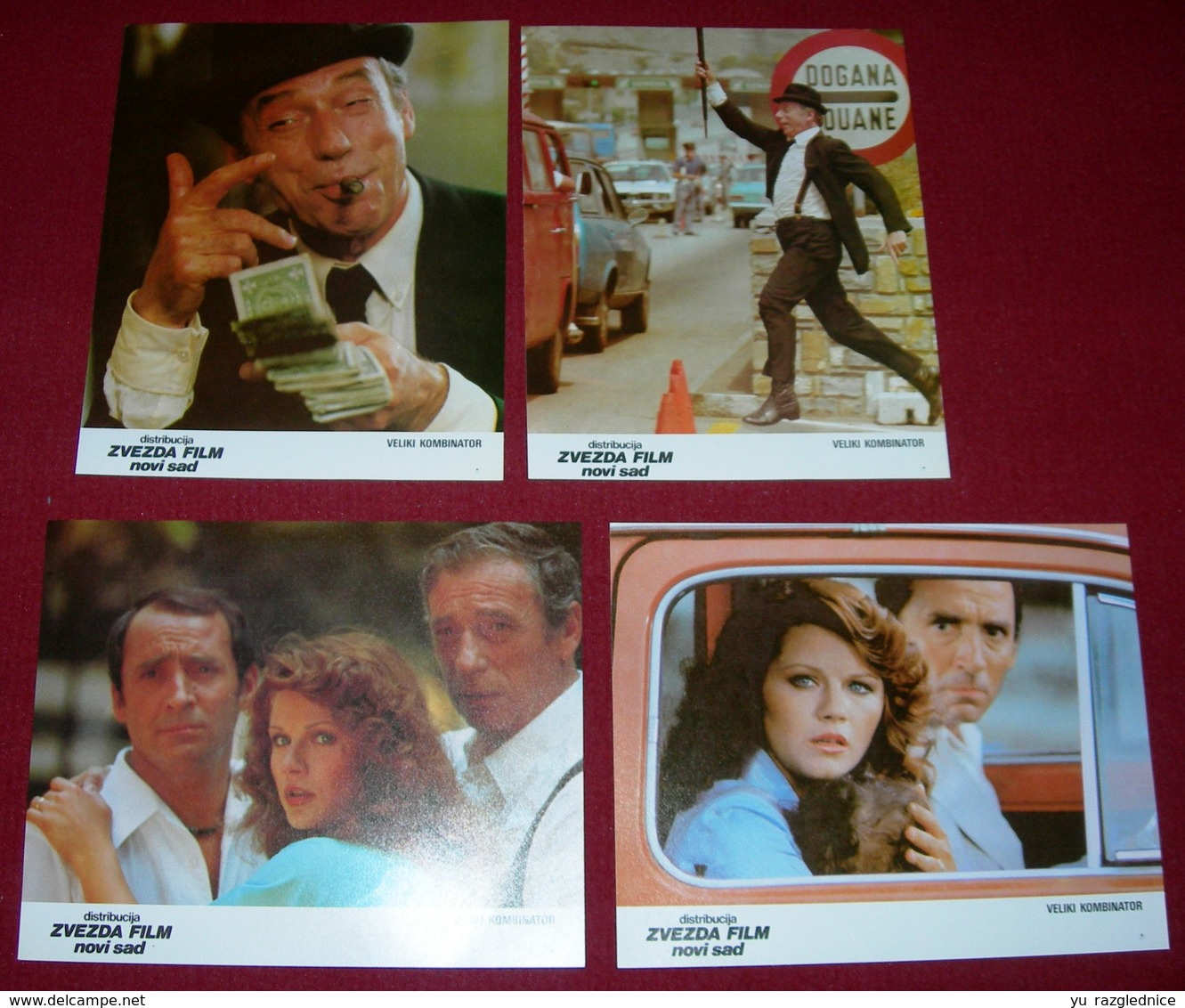 Yves Montand BIG OPERATOR Agostina Belli  4x Yugoslavian Lobby Cards - Photographs