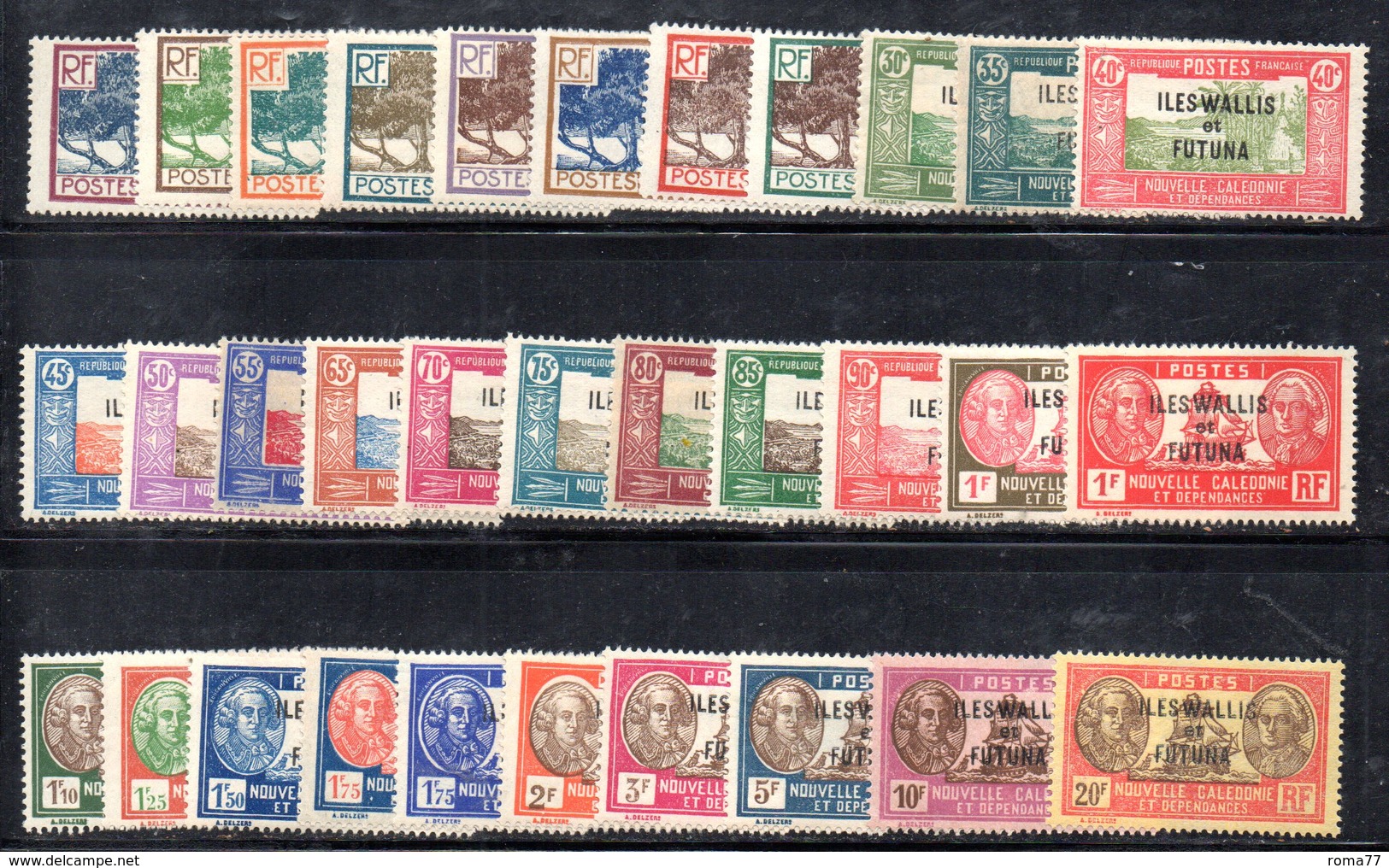 BIG/F - WALLIS ET FUTUNA 1930 , Yvert Serie N. 43/65  *  Linguellata  (2380A) - Nuovi