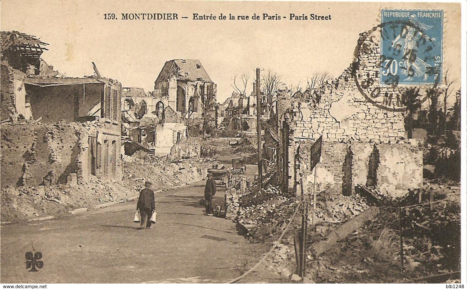[80] Somme Montdidier Entree De La Rue De Paris Bombardement - Montdidier