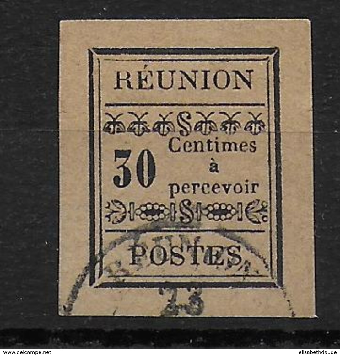 REUNION - 1889 - TAXE YVERT N°5 OBLITERE - COTE = 45 EUR. - Usati