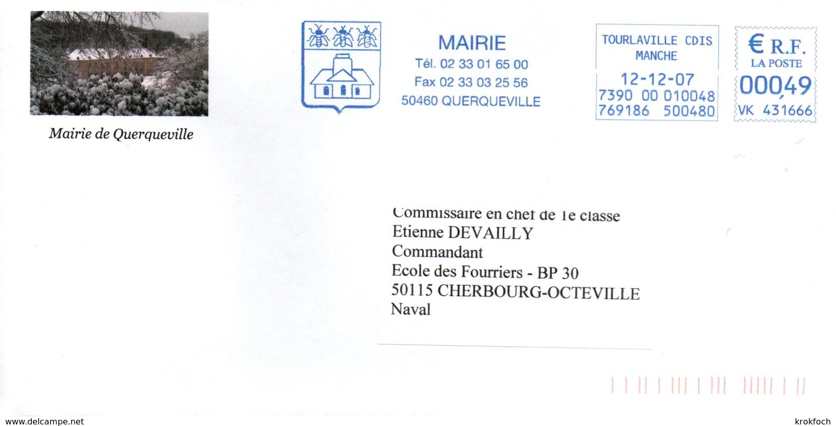 Abeilles De Napoléon - EMA Mairie De Querqueville 2007 - EMA (Empreintes Machines à Affranchir)