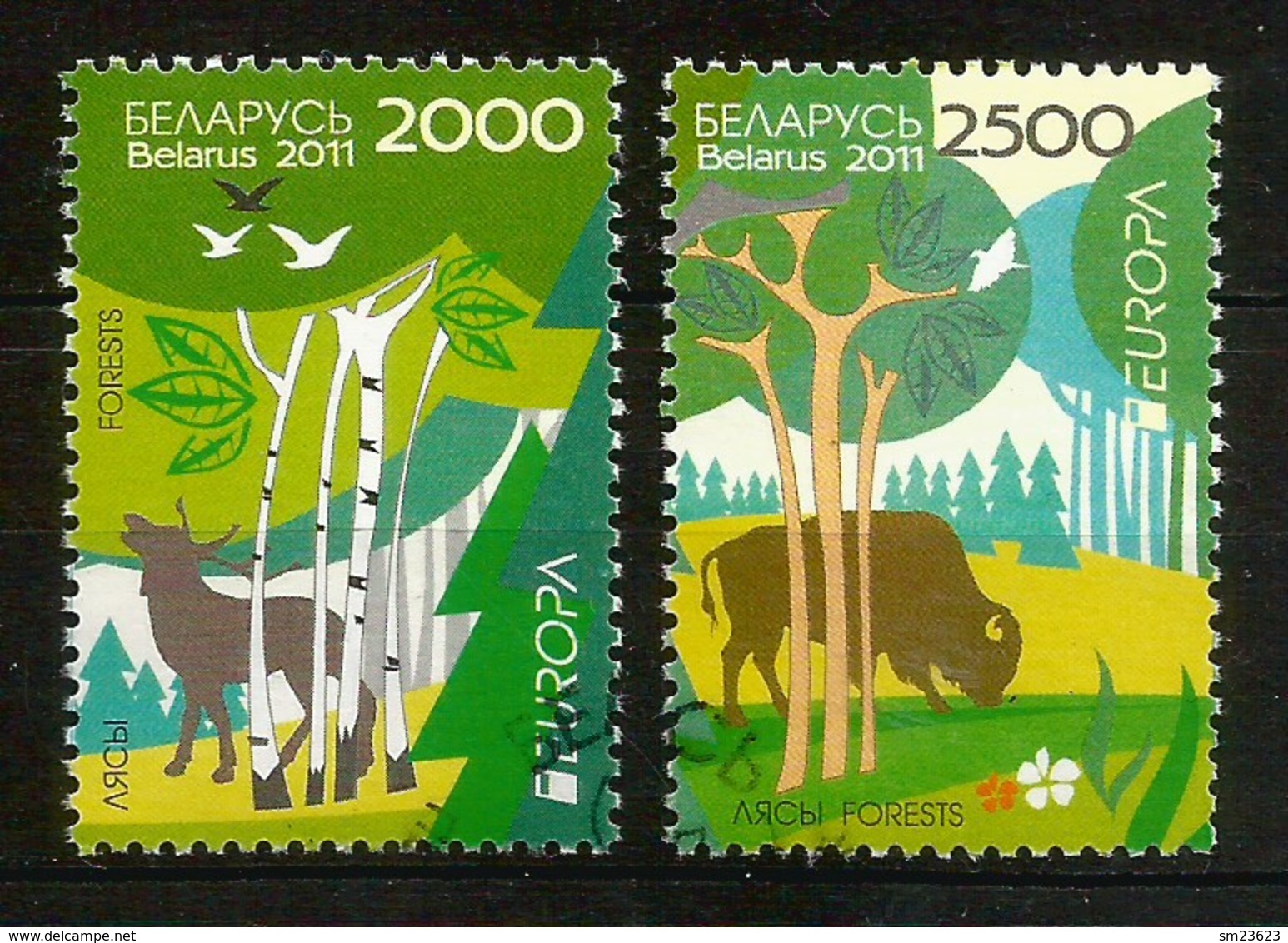 Weißrussland  2011  Mi.Nr. 853 / 854 , EUROPA CEPT - Der Wald - Gestempelt / Used / (o) - 2011