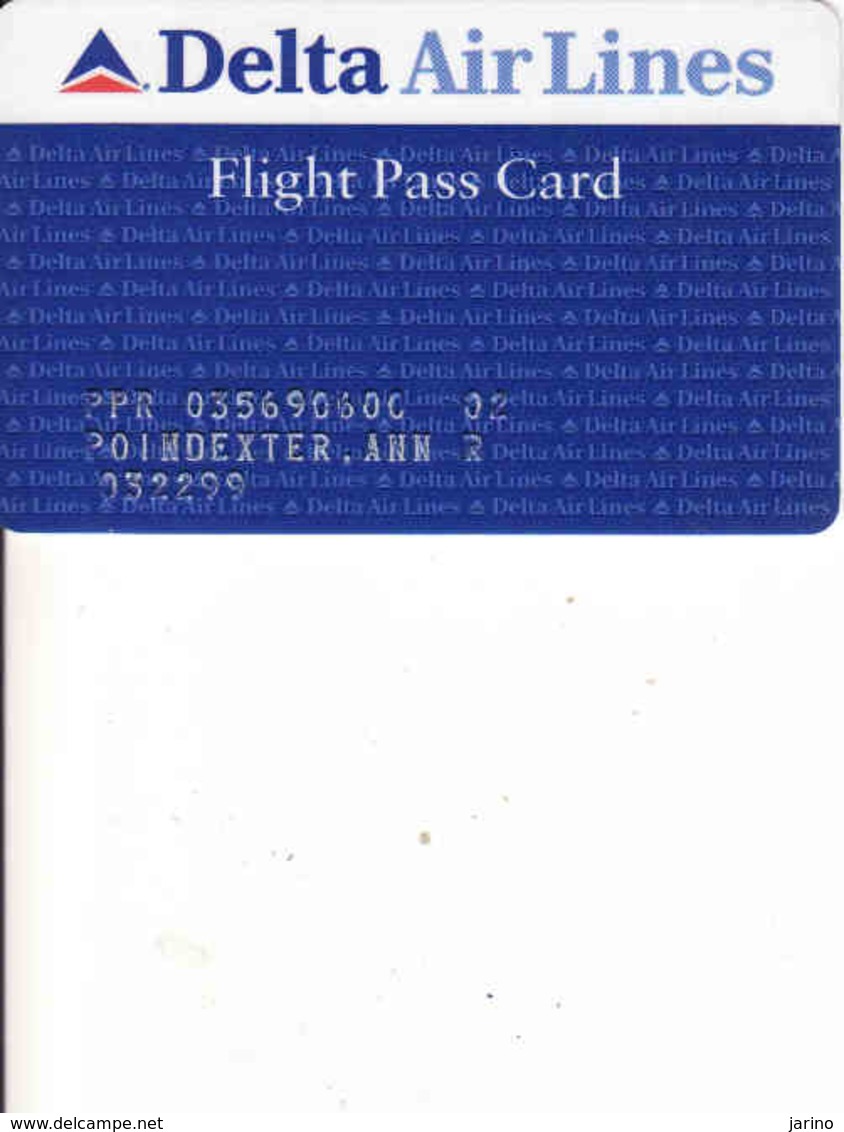 United States, Delta Ait Lines Transport Magnetic Card, Flight Pass Card, - Moteurs