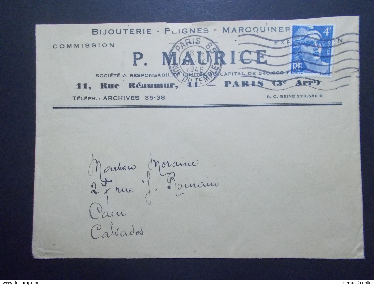 Marcophilie  Cachet Lettre Obliteration - Timbre N°717 Seul Sur Lettre - 1946 (2311) - 1921-1960: Période Moderne