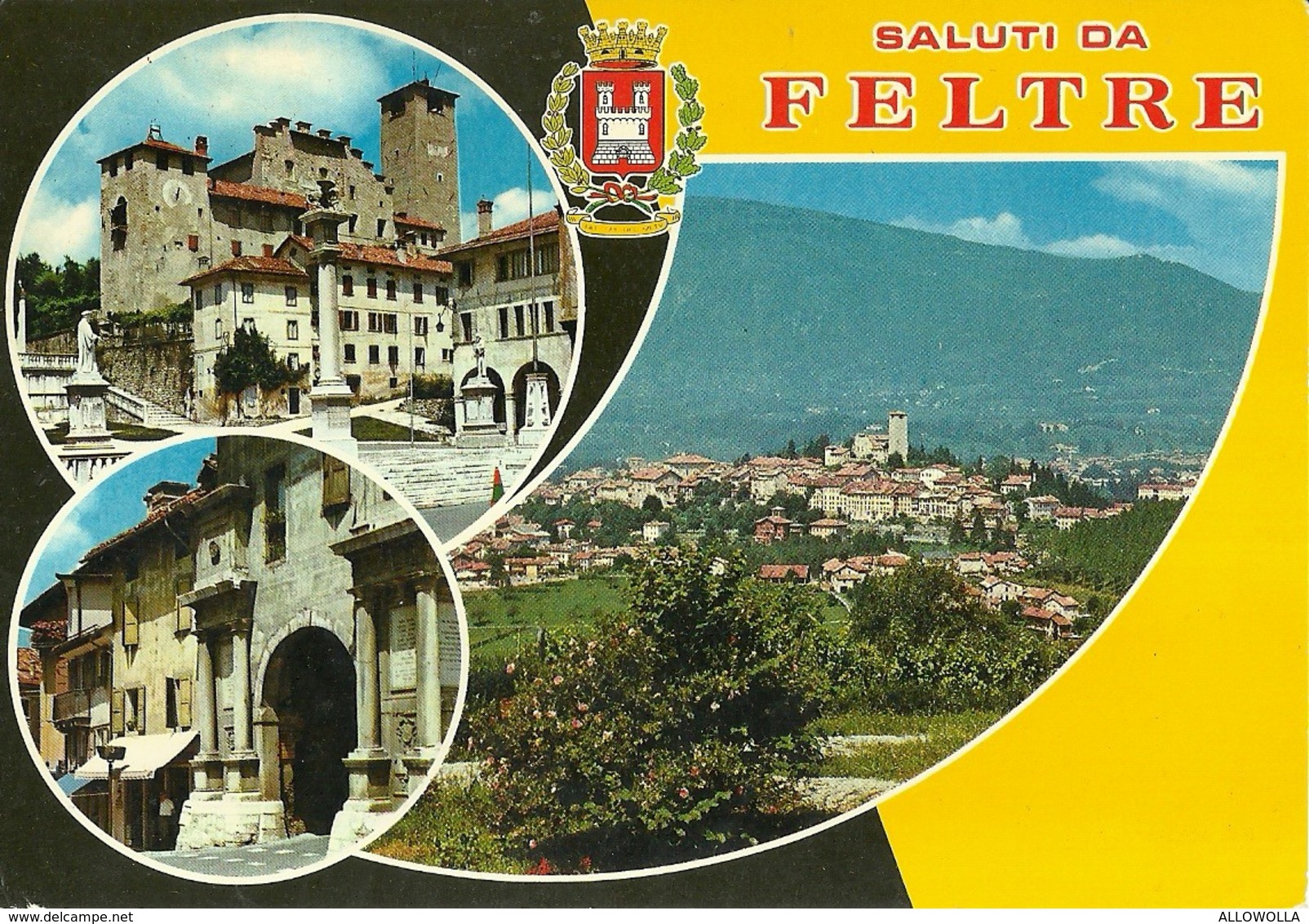 3141 " SALUTI DA FELTRE " 3 VEDUTE CART. POST. ORIG. SPED. - Greetings From...