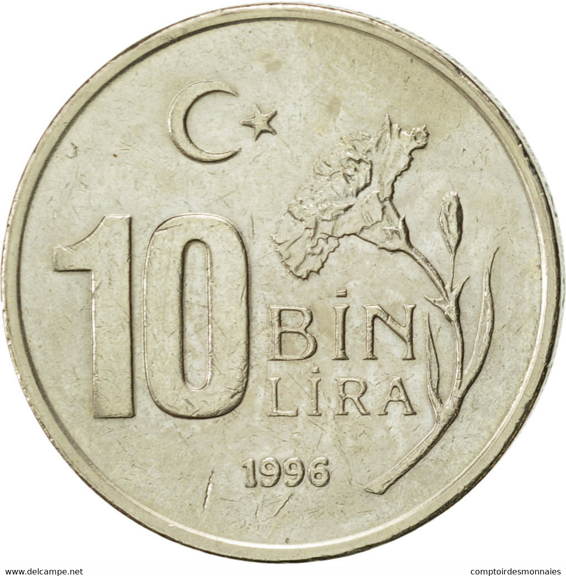 Monnaie, Turquie, 10000 Lira, 10 Bin Lira, 1996, TTB+, Copper-Nickel-Zinc - Turquie