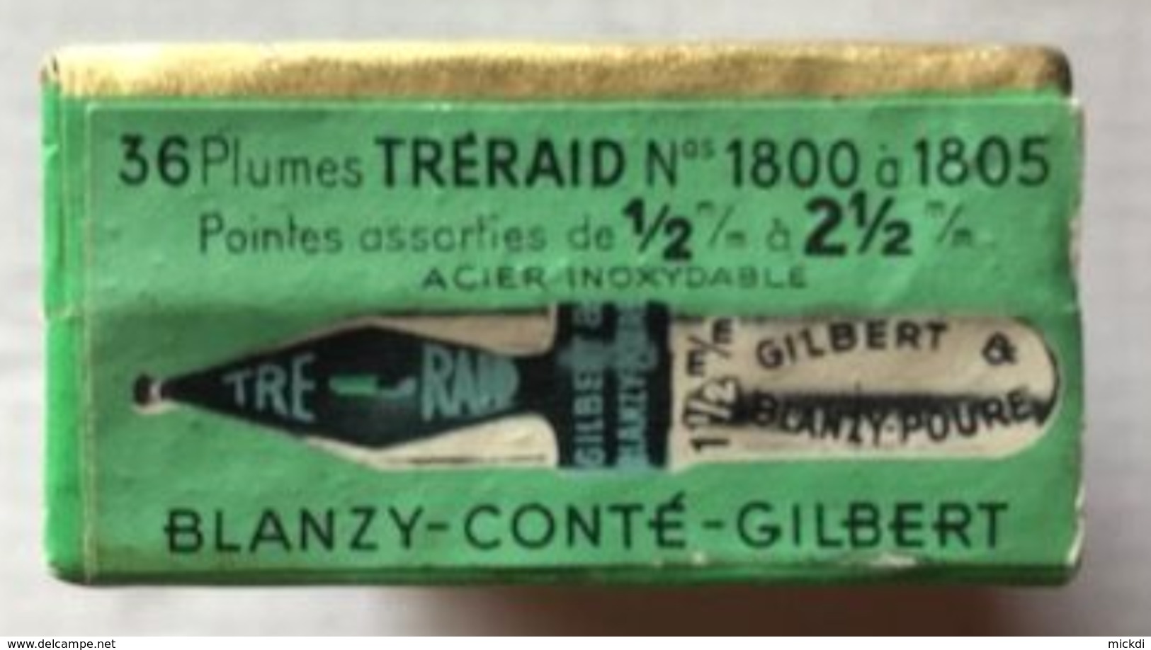 TRERAID DE 1/2 à 2 1/2  M/m BOITE 36 PLUMES N° 1800 A 1805 - BLANZY-CONTE-GILBERT - BOITE NON OUVERTE - Pens