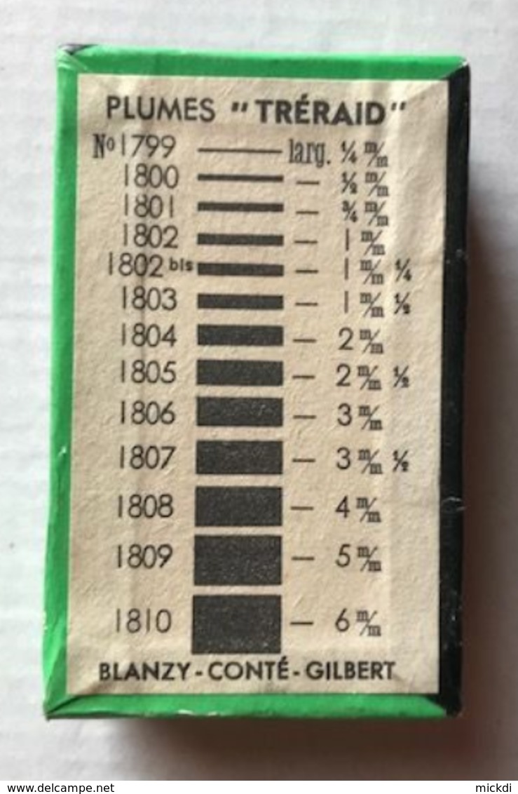 TRERAID DE 1/2 à 2 1/2  M/m BOITE 36 PLUMES N° 1800 A 1805 - BLANZY-CONTE-GILBERT - BOITE NON OUVERTE - Pens