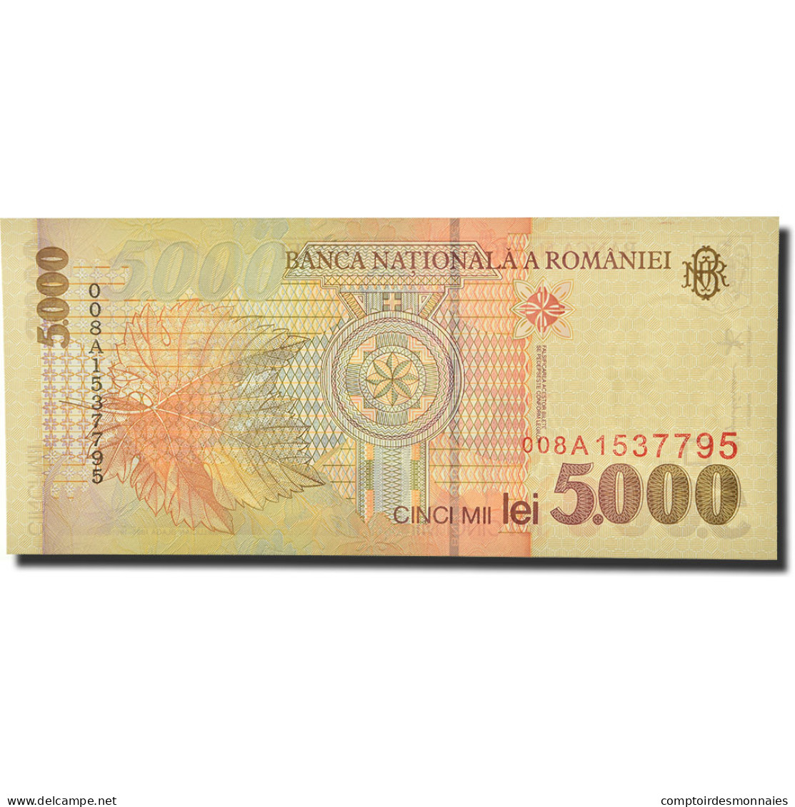 Billet, Roumanie, 5000 Lei, 1998, Undated, KM:107a, NEUF - Roumanie