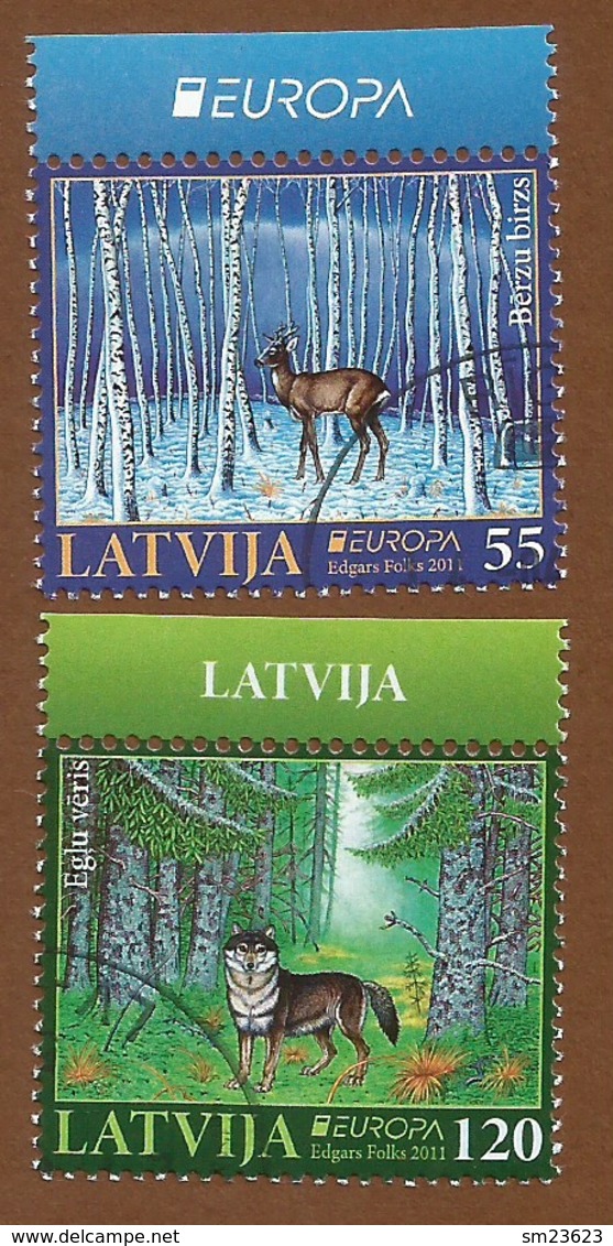 Lettland / Latvija  2011  Mi.Nr. 804 / 805 , EUROPA CEPT - Der Wald - Gestempelt / Used / (o) - 2011