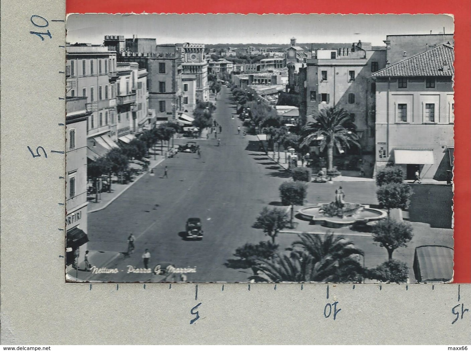 CARTOLINA VG ITALIA - NETTUNO (ROMA) - Piazza G. Mazzini - 10 X 15 - ANN. 1956 - Altri & Non Classificati