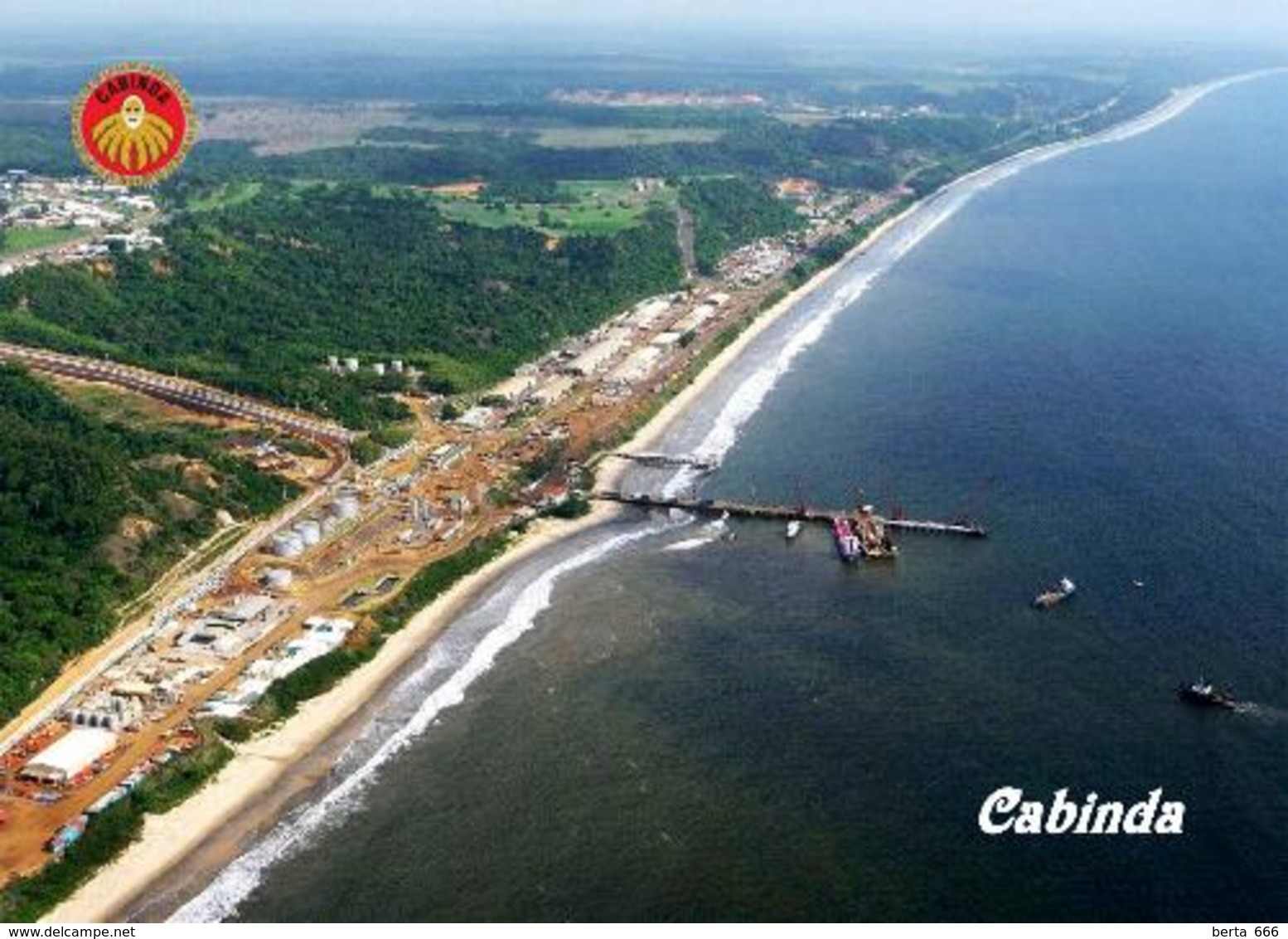 Angola Cabinda City Port Aerial View New Postcard - Angola