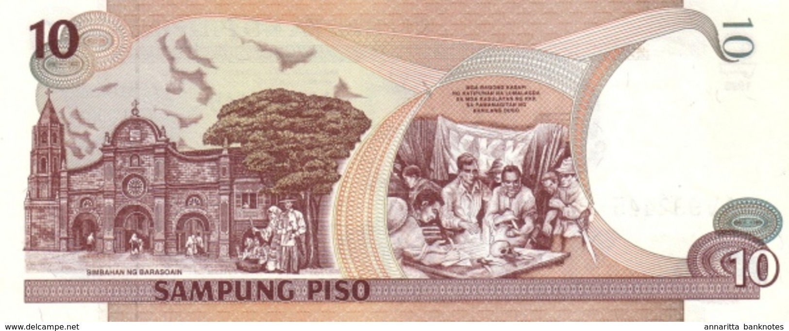 PHILIPPINES 10 PISO (PESOS) 1998 P-187c UNC WMK: MABINI & BONIFACIO [PH1041c] - Philippines