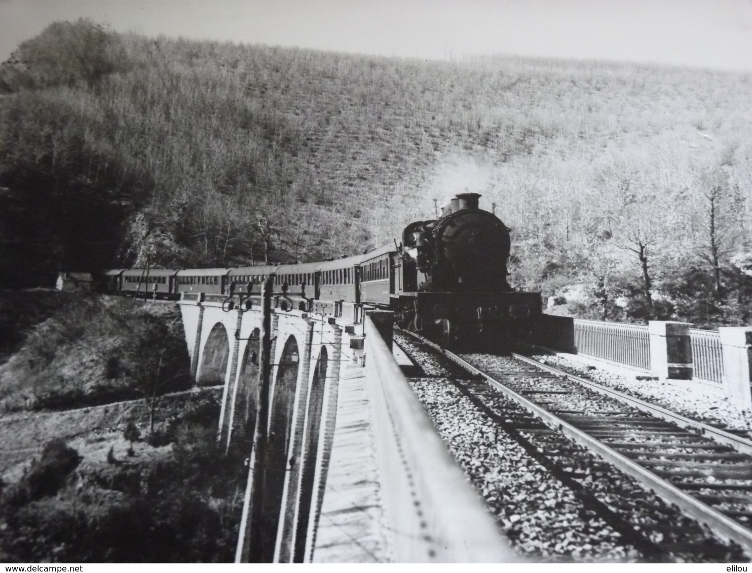 Très Belle Photo Ancienne Les Courtils Lot Train Gare Locomotive  ! - Trains