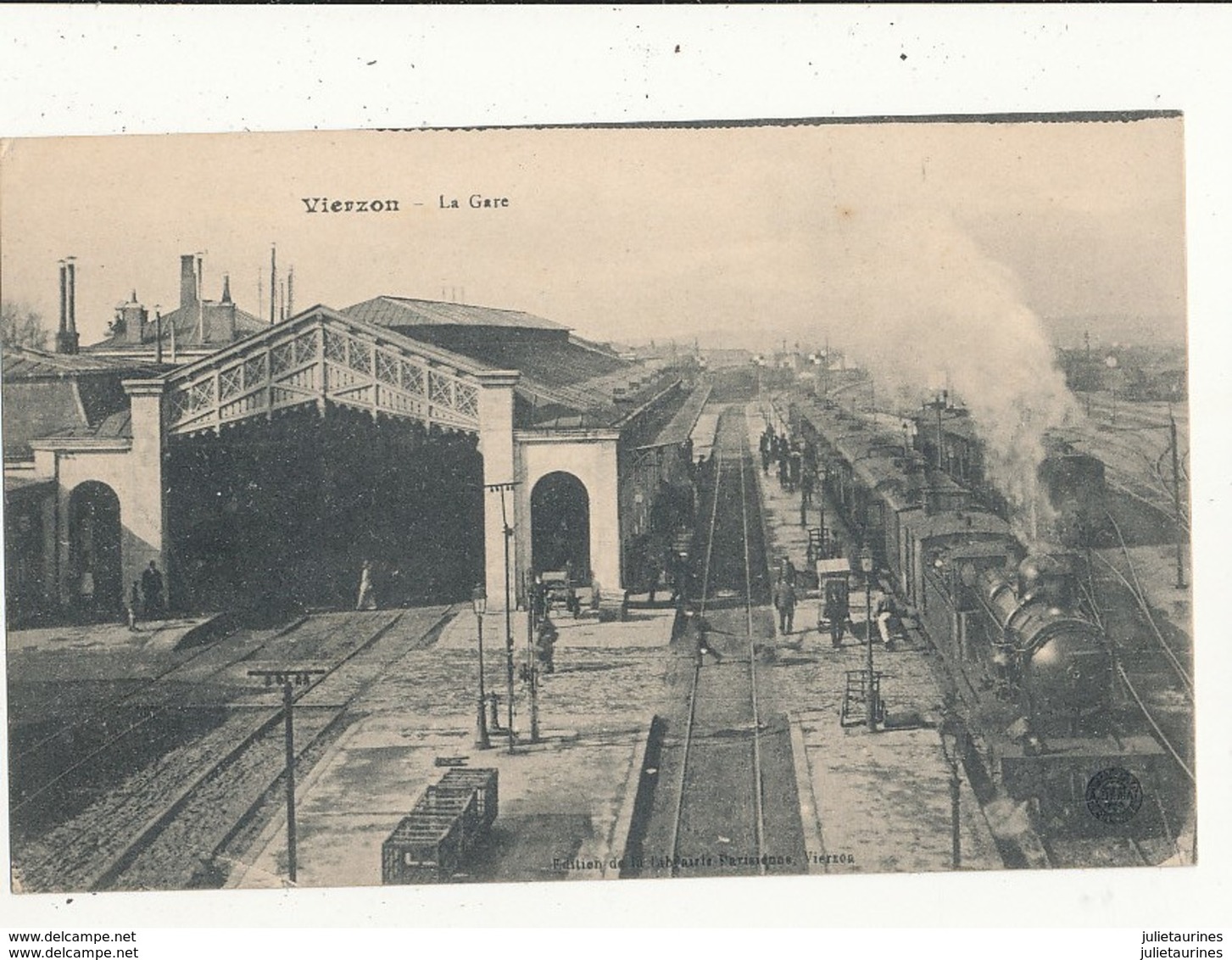 18 VIERZON LA GARE AVEC TRAIN CPA BON ETAT - Gares - Avec Trains