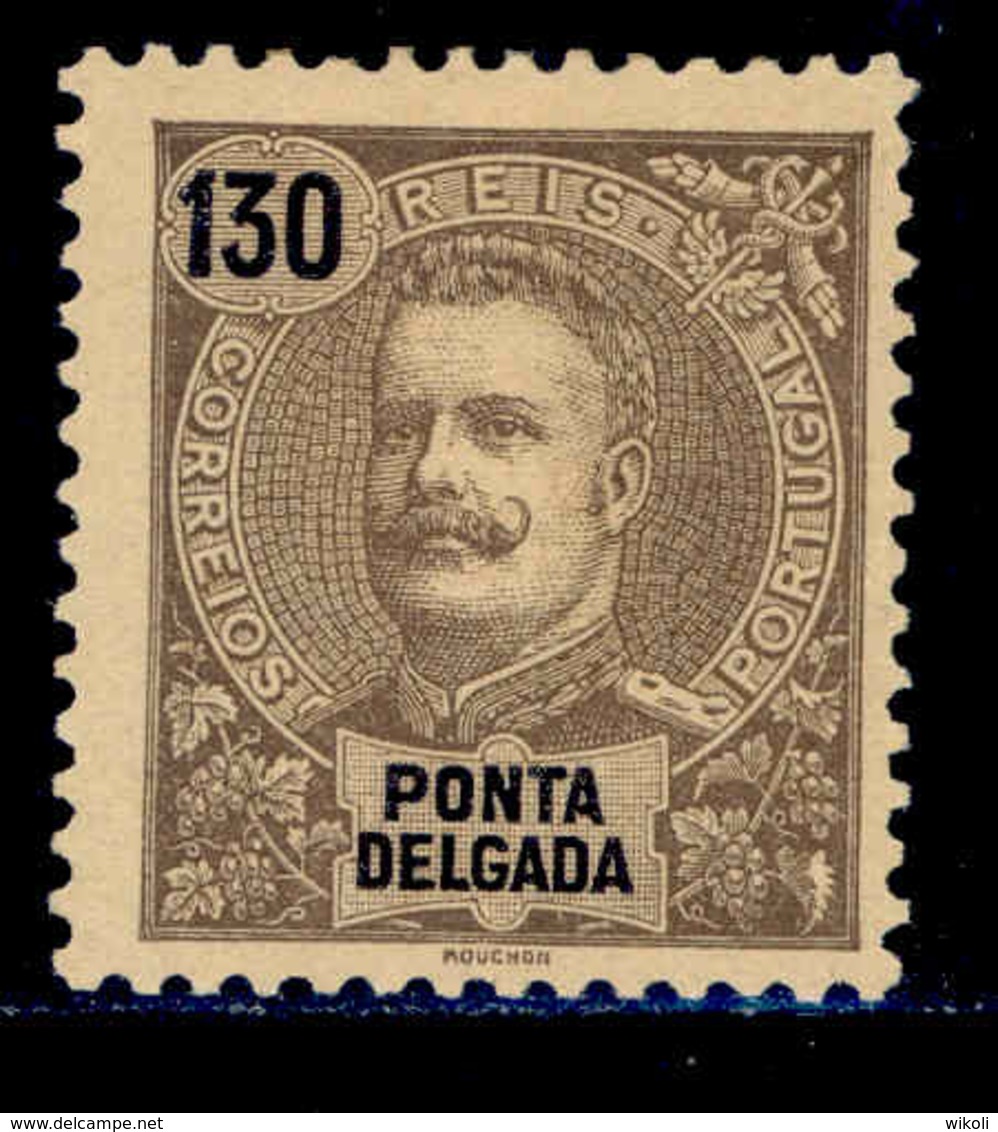 ! ! Ponta Delgada - 1898 D. Carlos 130 R - Af. 33 - MH - Ponta Delgada