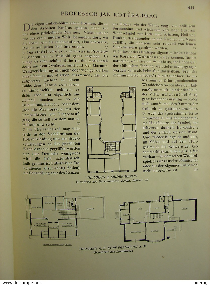 MODERNE BAUFORMEN - REVUE ALLEMANDE D' ARCHITECTURE - n°9 de 1910 très illustrée belle facture très nombreuses planches