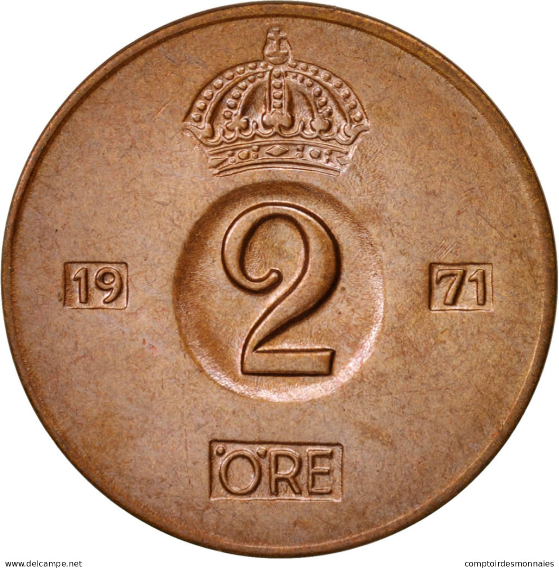 Monnaie, Suède, Gustaf VI, 2 Öre, 1971, SPL, Bronze, KM:821 - Suède