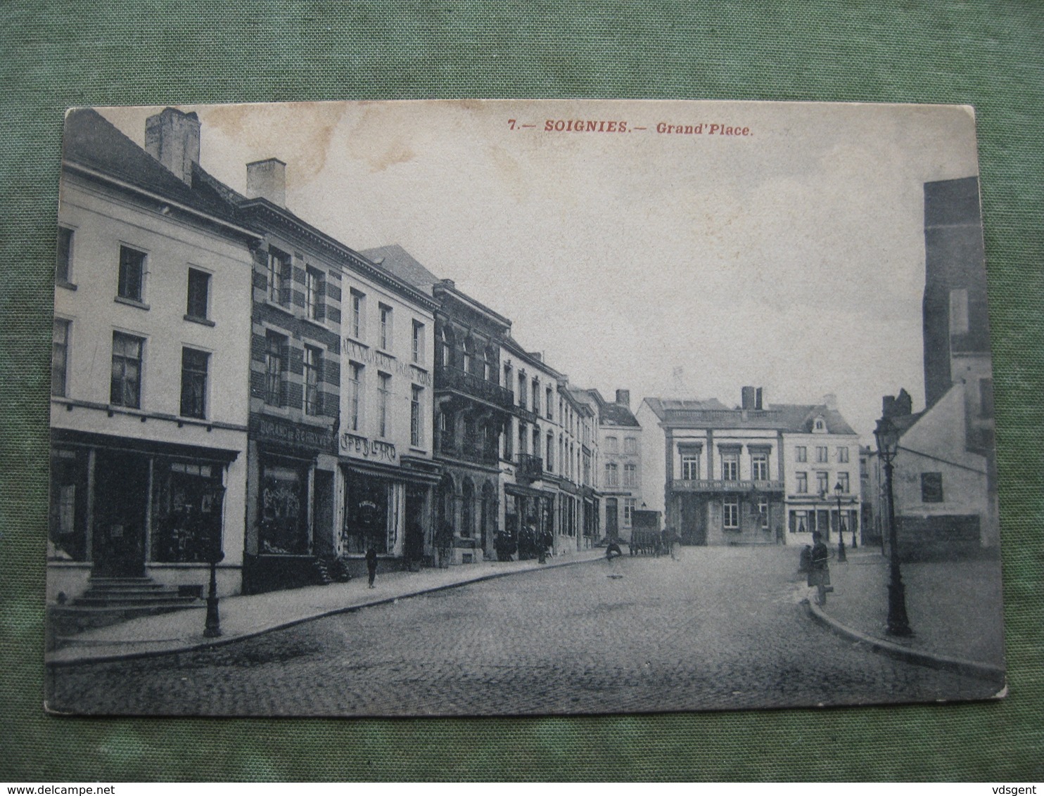 SOIGNIES - GRAND' PLACE 1913 ( Scan Recto/verso ) - Soignies