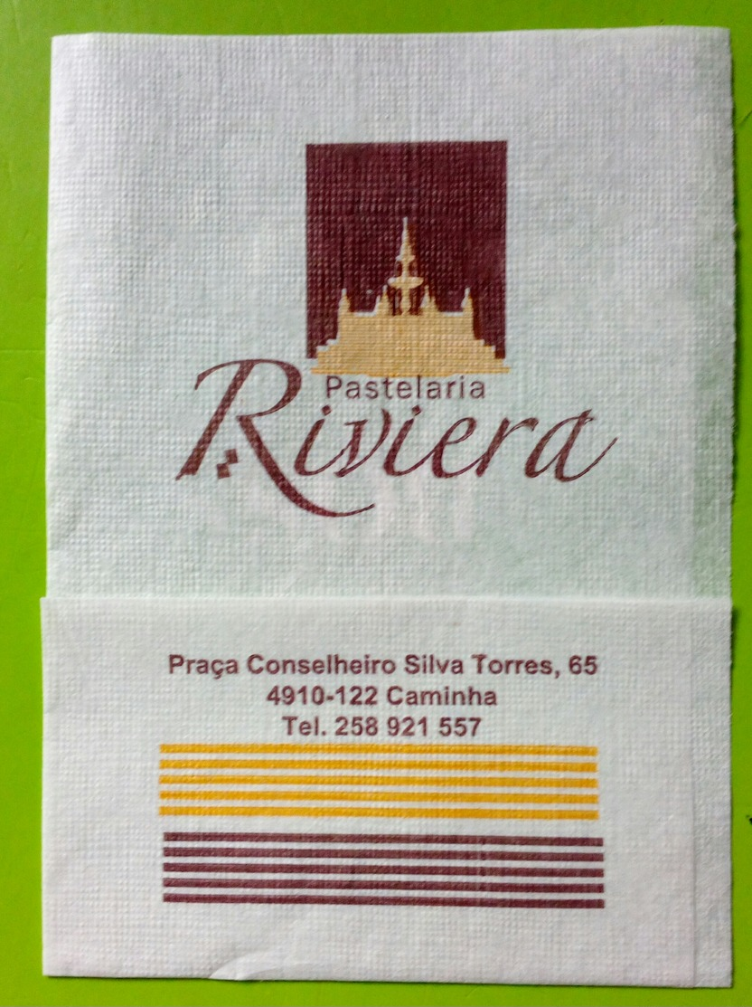 Servilleta,serviette Pastelaria Riviera.Portugal - Serviettes Publicitaires