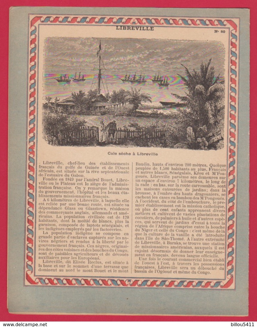 Protége Cahier Ancien La France Coloniale .BRAZZAVILLE ( Le Lac Stanley ) ;LIBREVILLE Calle Sèche - Protège-cahiers